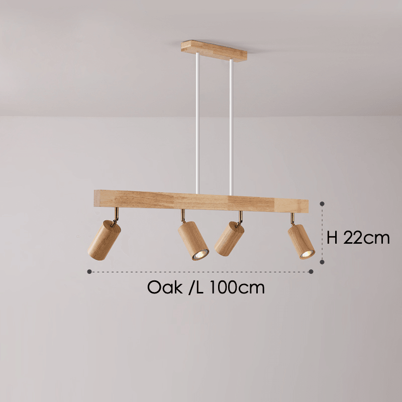 Houten Plafondspot Massief Hout Verstelbaar Wit Eik Noten Woonkamer Slaapkamer Opbouwspot Railspot Scandinavisch Japandi | Sansoti