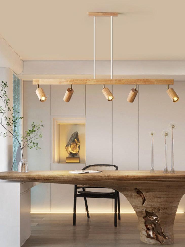 Houten Plafondspot Massief Hout Verstelbaar Wit Eik Noten Woonkamer Slaapkamer Opbouwspot Railspot Scandinavisch Japandi | Sansoti