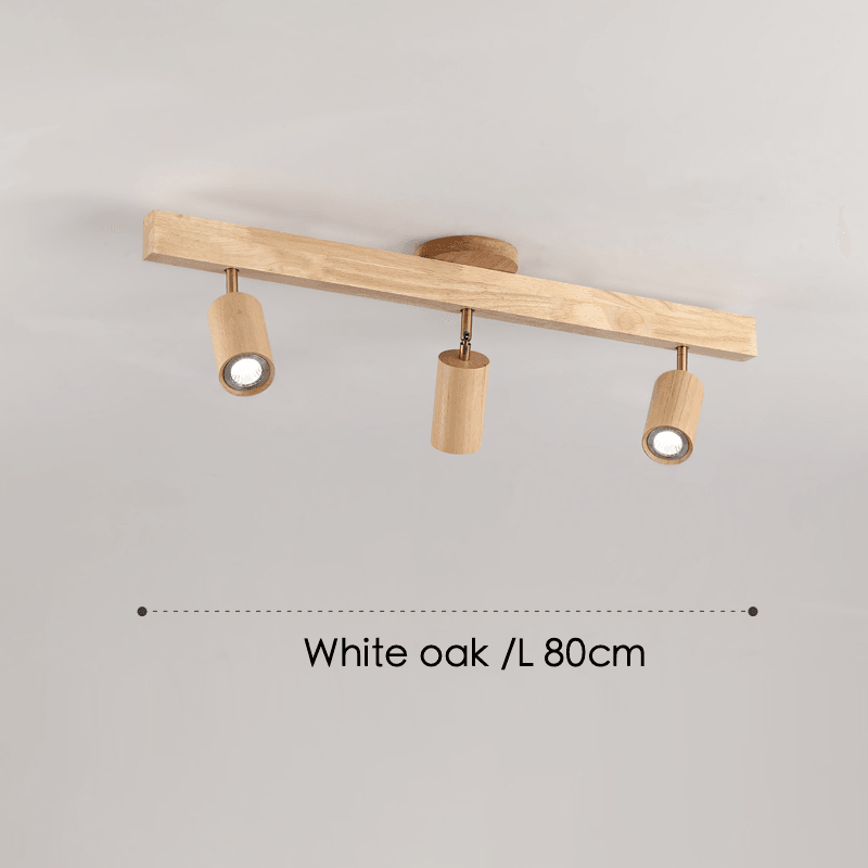 Houten Plafondspot Massief Hout Verstelbaar Wit Eik Noten Woonkamer Slaapkamer Opbouwspot Railspot Scandinavisch Japandi | Sansoti