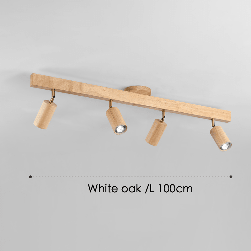 Houten Plafondspot Massief Hout Verstelbaar Wit Eik Noten Woonkamer Slaapkamer Opbouwspot Railspot Scandinavisch Japandi | Sansoti
