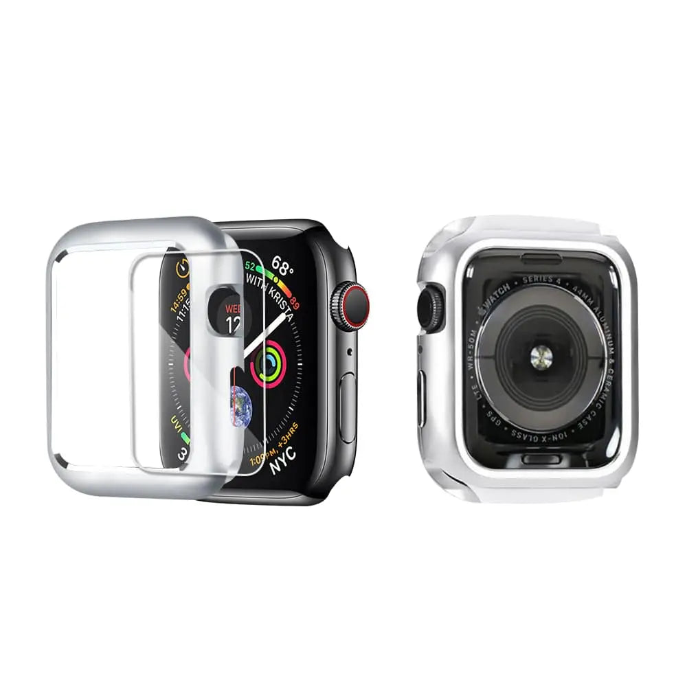 Gehard Glazen Screenprotector met Stalen Behuizing voor Apple Watch 38-44mm Zwart Zilver Goud Bescherming | Sansoti