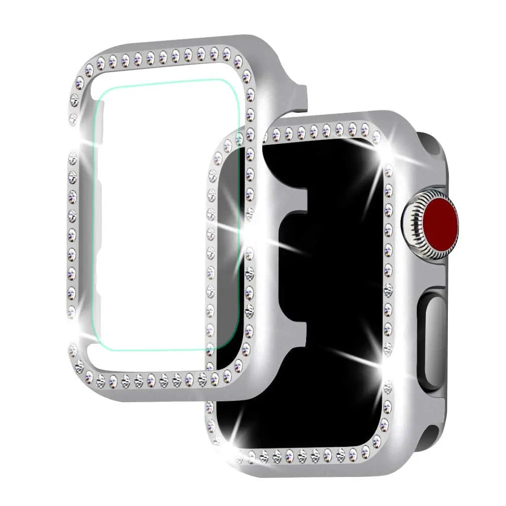 Decorative Diamond Protective Case for Smartwatch 38-44mm Elegant Style Various Colors Women's Watch | Sansoti