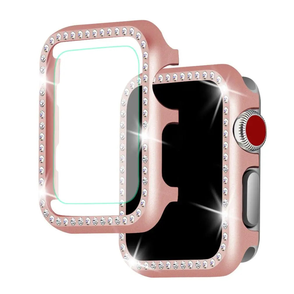 Decorative Diamond Protective Case for Smartwatch 38-44mm Elegant Style Various Colors Women's Watch | Sansoti