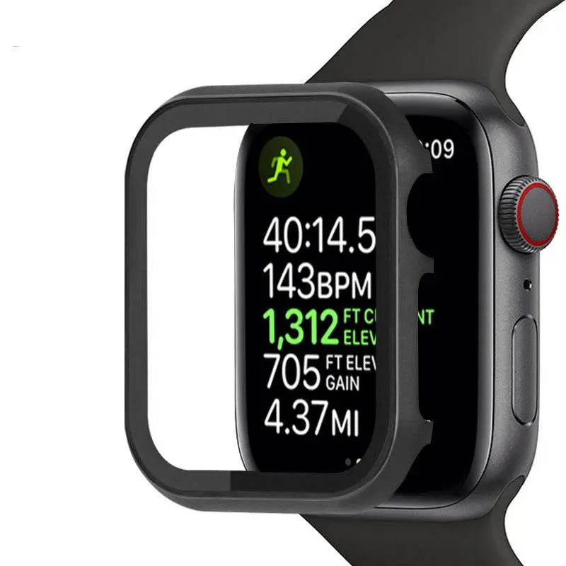 Roestvrijstalen Beschermhoesje met Gehard Glas voor Apple Watch 44mm 40mm 42mm 38mm Smartwatch Accessoire | Sansoti