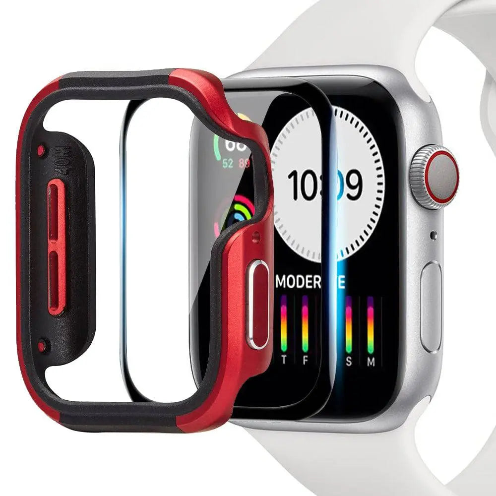 Aluminiowe etui ochronne do smartwatcha 40 mm 44 mm ze zintegrowaną ochroną ekranu, wytrzymała obudowa, akcesorium | Sansoti