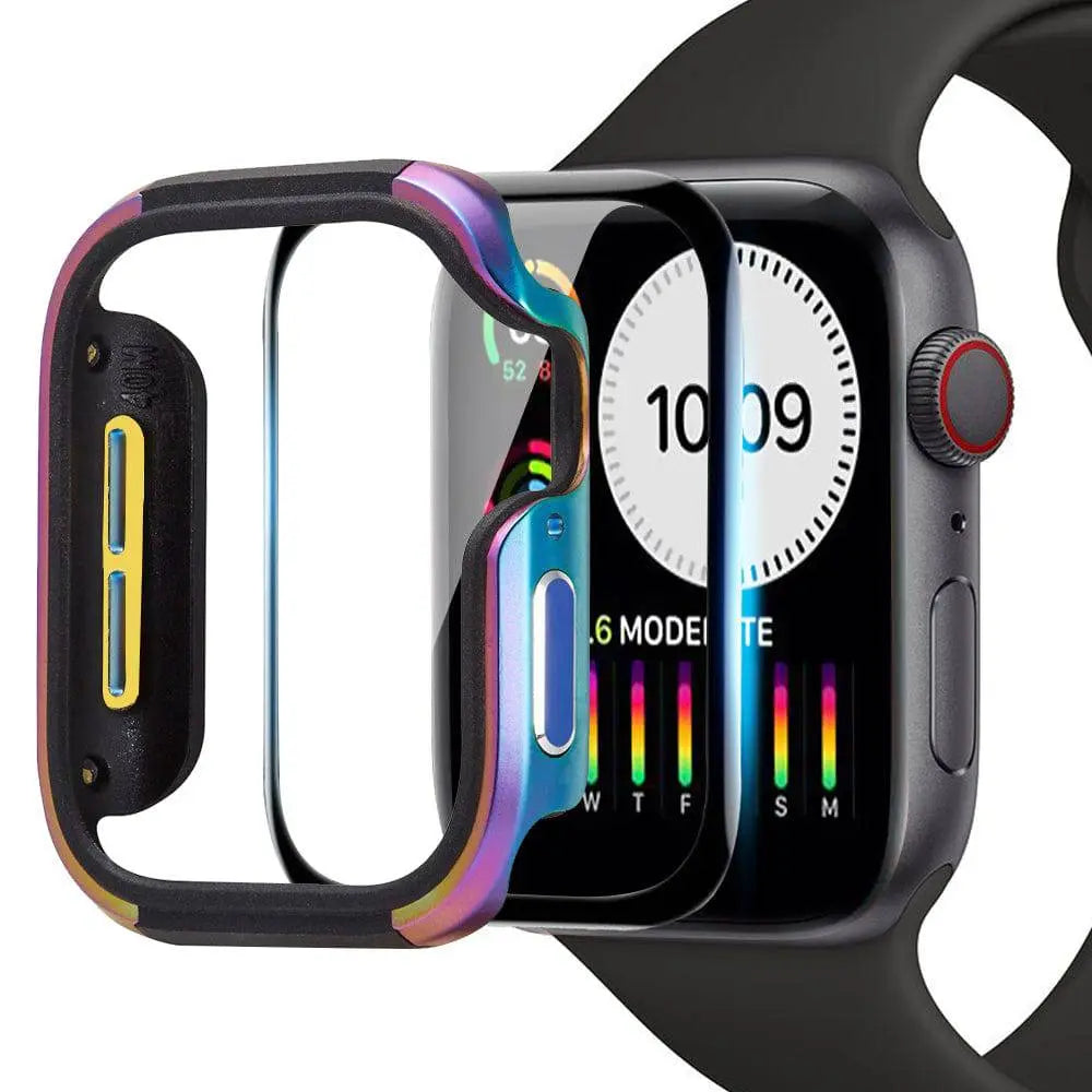 Aluminiowe etui ochronne do smartwatcha 40 mm 44 mm ze zintegrowaną ochroną ekranu, wytrzymała obudowa, akcesorium | Sansoti