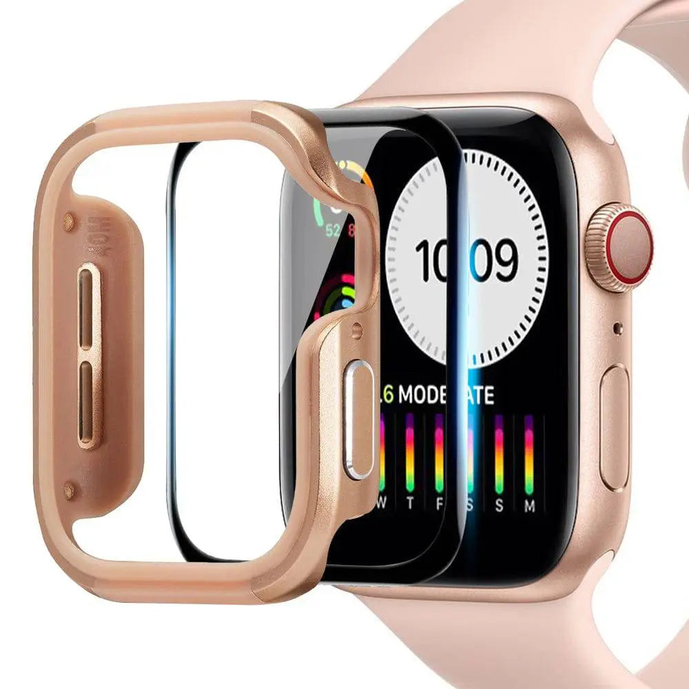 Aluminiowe etui ochronne do smartwatcha 40 mm 44 mm ze zintegrowaną ochroną ekranu, wytrzymała obudowa, akcesorium | Sansoti