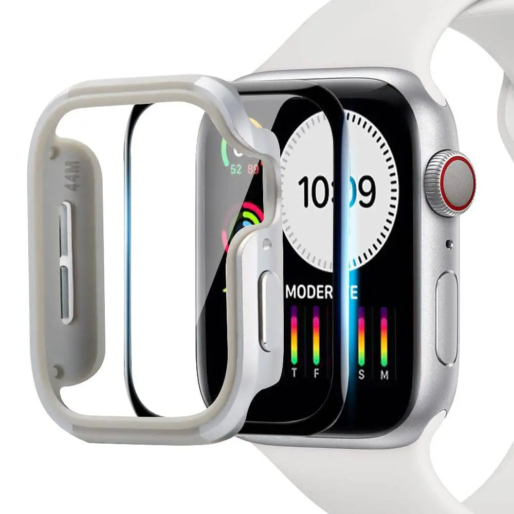 Aluminiowe etui ochronne do smartwatcha 40 mm 44 mm ze zintegrowaną ochroną ekranu, wytrzymała obudowa, akcesorium | Sansoti