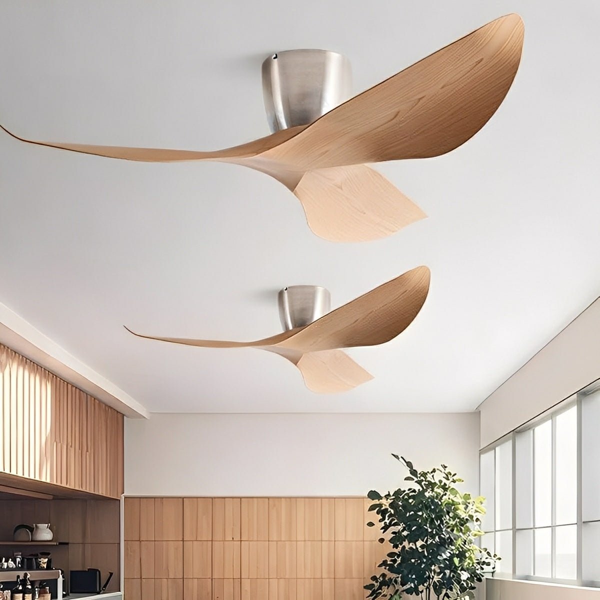 Wentylator sufitowy, 6 prędkości, odwracalny, cichy silnik DC, 38-48 cm, nowoczesny minimalistyczny design, bez oświetlenia | Sansoti