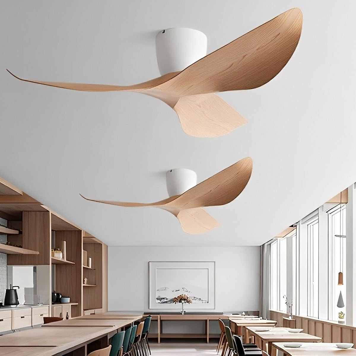 Wentylator sufitowy, 6 prędkości, odwracalny, cichy silnik DC, 38-48 cm, nowoczesny minimalistyczny design, bez oświetlenia | Sansoti