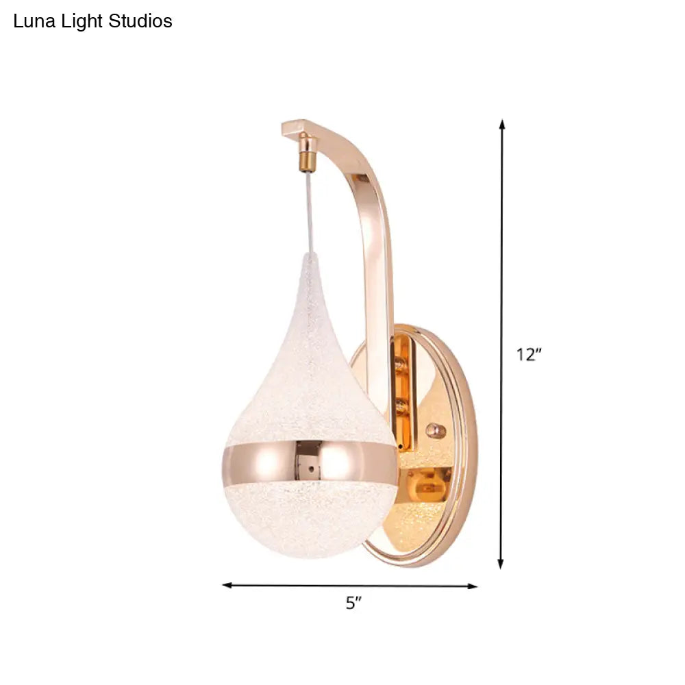 Wandlamp LED Druppelvorm Goudkleurig Acryl Sconce Modern Design Woonkamer Slaapkamer Gang Verlichting | Sansoti