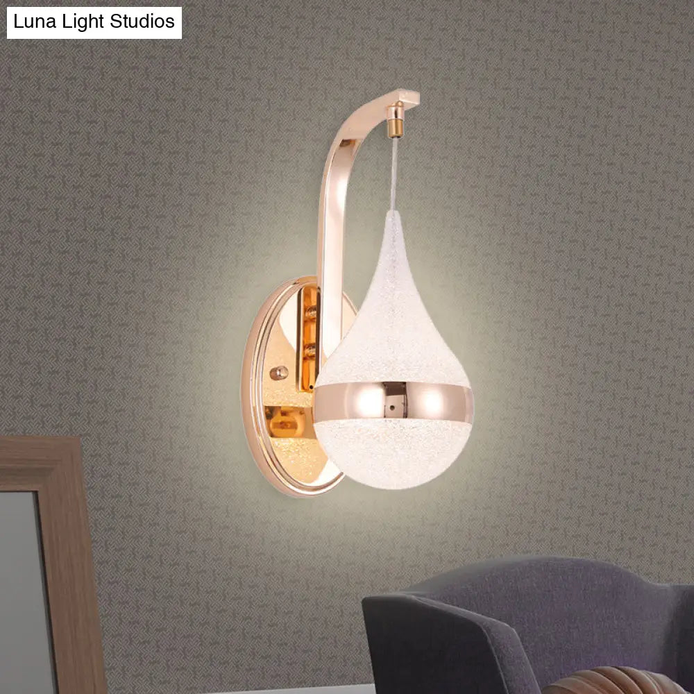 Wandlamp LED Druppelvorm Goudkleurig Acryl Sconce Modern Design Woonkamer Slaapkamer Gang Verlichting | Sansoti
