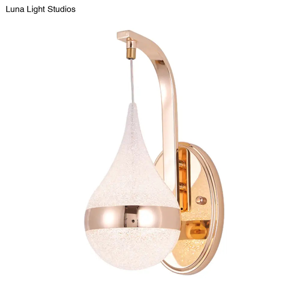 Wandlamp LED Druppelvorm Goudkleurig Acryl Sconce Modern Design Woonkamer Slaapkamer Gang Verlichting | Sansoti