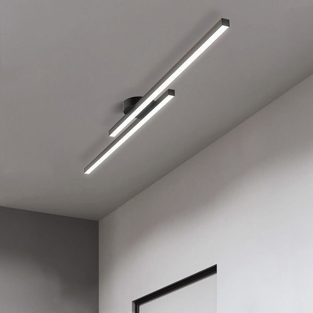 Halb-Einbau-Deckenleuchte aus Aluminium, LED, modern, Schwarz Weiß Gold, dimmbar, 35-47 Zoll, für Wohnzimmer und Schlafzimmer | Sansoti