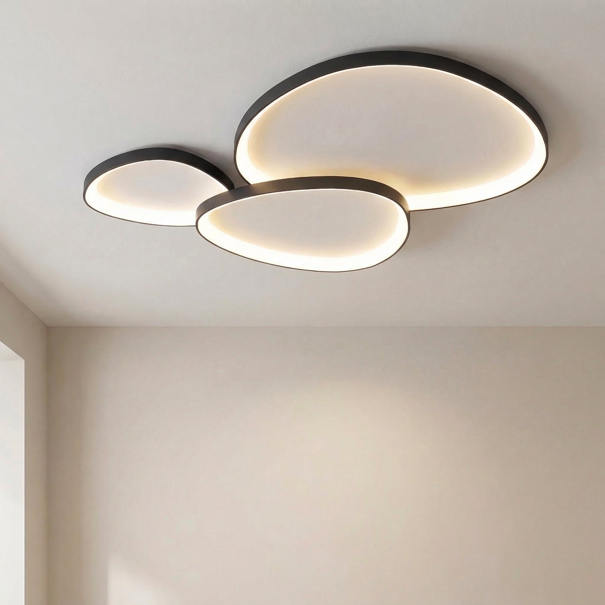 Minimalistyczna lampa sufitowa LED z aluminium 90x60cm do jadalni i salonu, oświetlenie o nowoczesnych, prostych liniach | Sansoti
