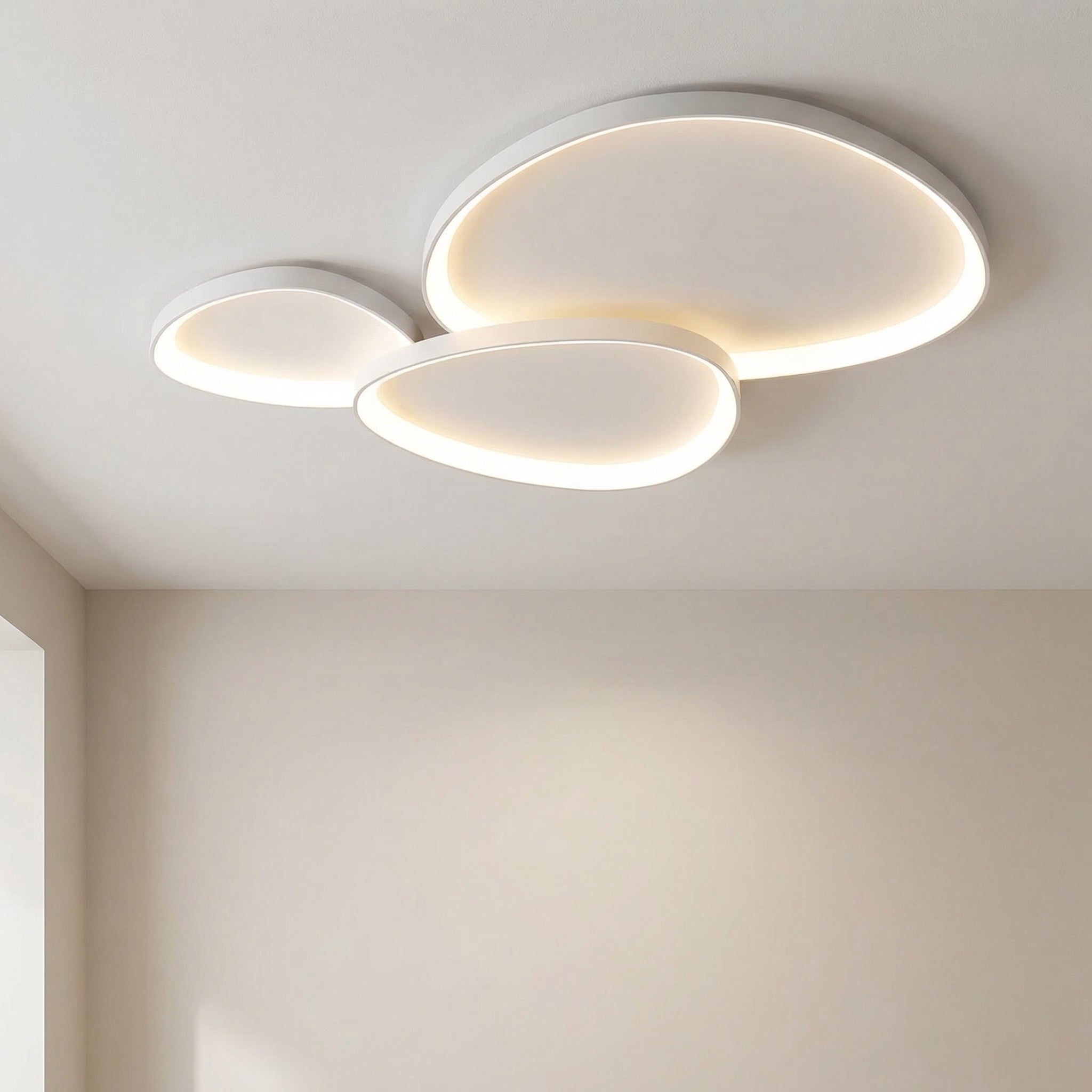 Minimalistyczna lampa sufitowa LED z aluminium 90x60cm do jadalni i salonu, oświetlenie o nowoczesnych, prostych liniach | Sansoti
