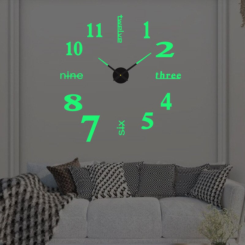 Large XXL Wall Clock Black Quartz Modern Design 60-130cm Decorative Living Room Kitchen Office Interior | Sansoti