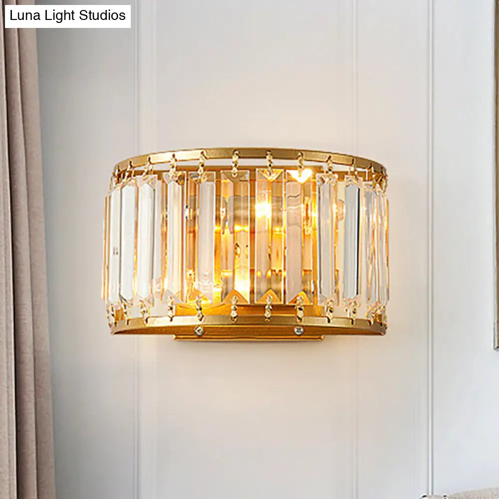 Wandlamp Kristal Messing Cilindervorm E12 E14 Fitting Woonkamer Slaapkamer Verlichting Modern Design Goud | Sansoti