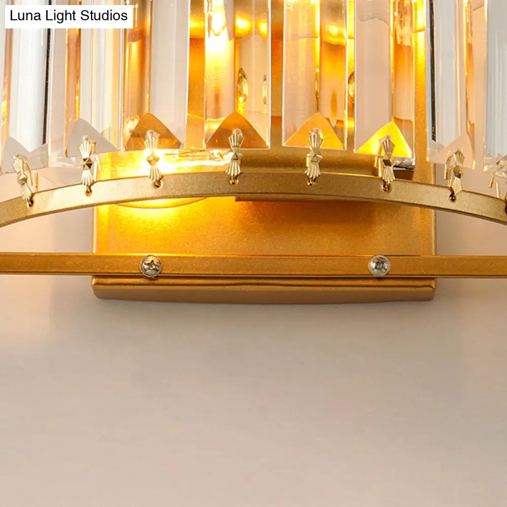 Wandlamp Kristal Messing Cilindervorm E12 E14 Fitting Woonkamer Slaapkamer Verlichting Modern Design Goud | Sansoti