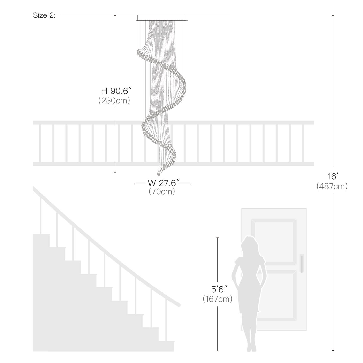 Kristall-Kronleuchter Spirale Modern Chrom GU10 Treppe Eingangsbereich Hohe Decke | Restfield