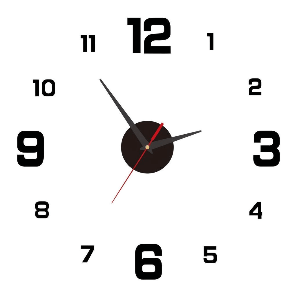 3D Frameless Wall Clock with Glow-in-the-Dark Numbers Silent Movement Modern Design for Living Room and Bedroom | Sansoti
