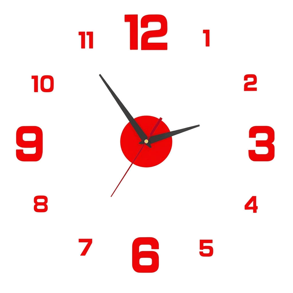 3D Frameless Wall Clock with Glow-in-the-Dark Numbers Silent Movement Modern Design for Living Room and Bedroom | Sansoti