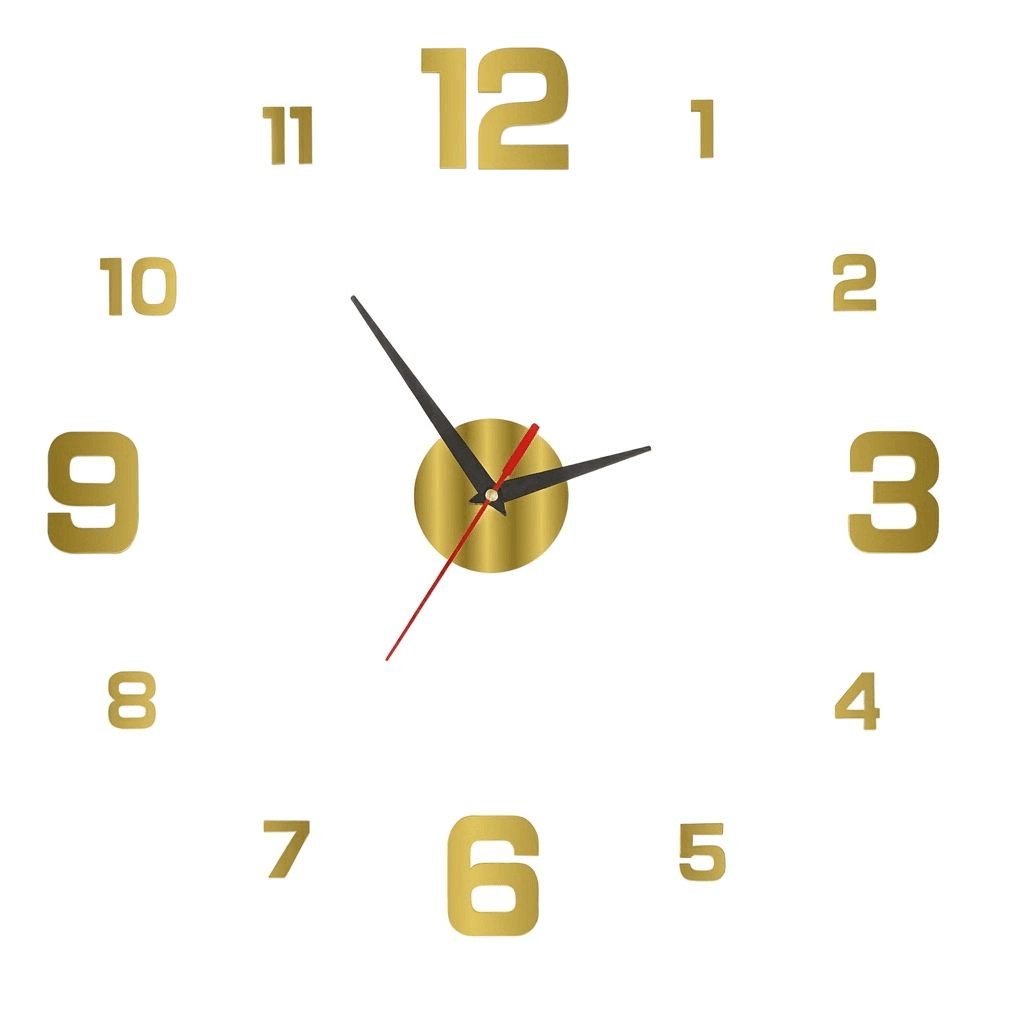 3D Frameless Wall Clock with Glow-in-the-Dark Numbers Silent Movement Modern Design for Living Room and Bedroom | Sansoti