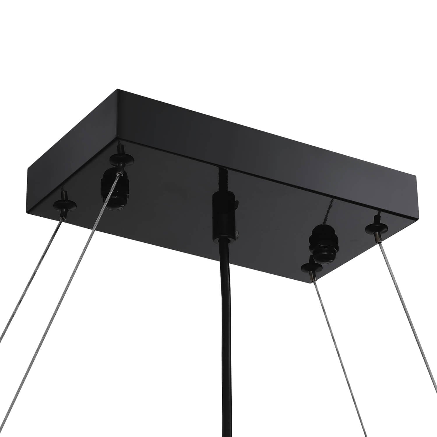 Lustre Rectangulaire en Cristal Goutte de Pluie K9 Noir E12 Salle à Manger Îlot de Cuisine Moderne | Restfield
