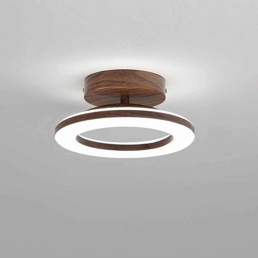 LED-Deckenleuchte Disc Rund Metall Holz Modern Stilvoll Energiesparend Flur Schlafzimmer Esszimmer Beleuchtung | Sansoti