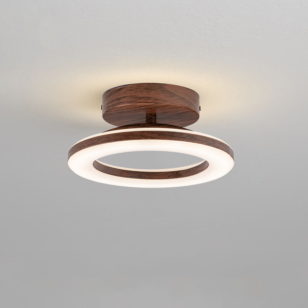 LED-Deckenleuchte Disc Rund Metall Holz Modern Stilvoll Energiesparend Flur Schlafzimmer Esszimmer Beleuchtung | Sansoti