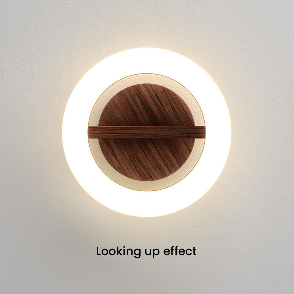 LED-Deckenleuchte Disc Rund Metall Holz Modern Stilvoll Energiesparend Flur Schlafzimmer Esszimmer Beleuchtung | Sansoti