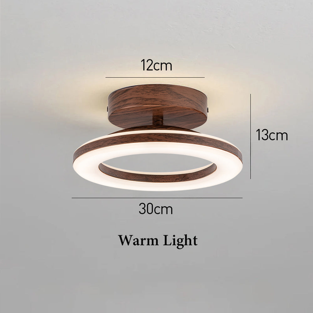 LED-Deckenleuchte Disc Rund Metall Holz Modern Stilvoll Energiesparend Flur Schlafzimmer Esszimmer Beleuchtung | Sansoti