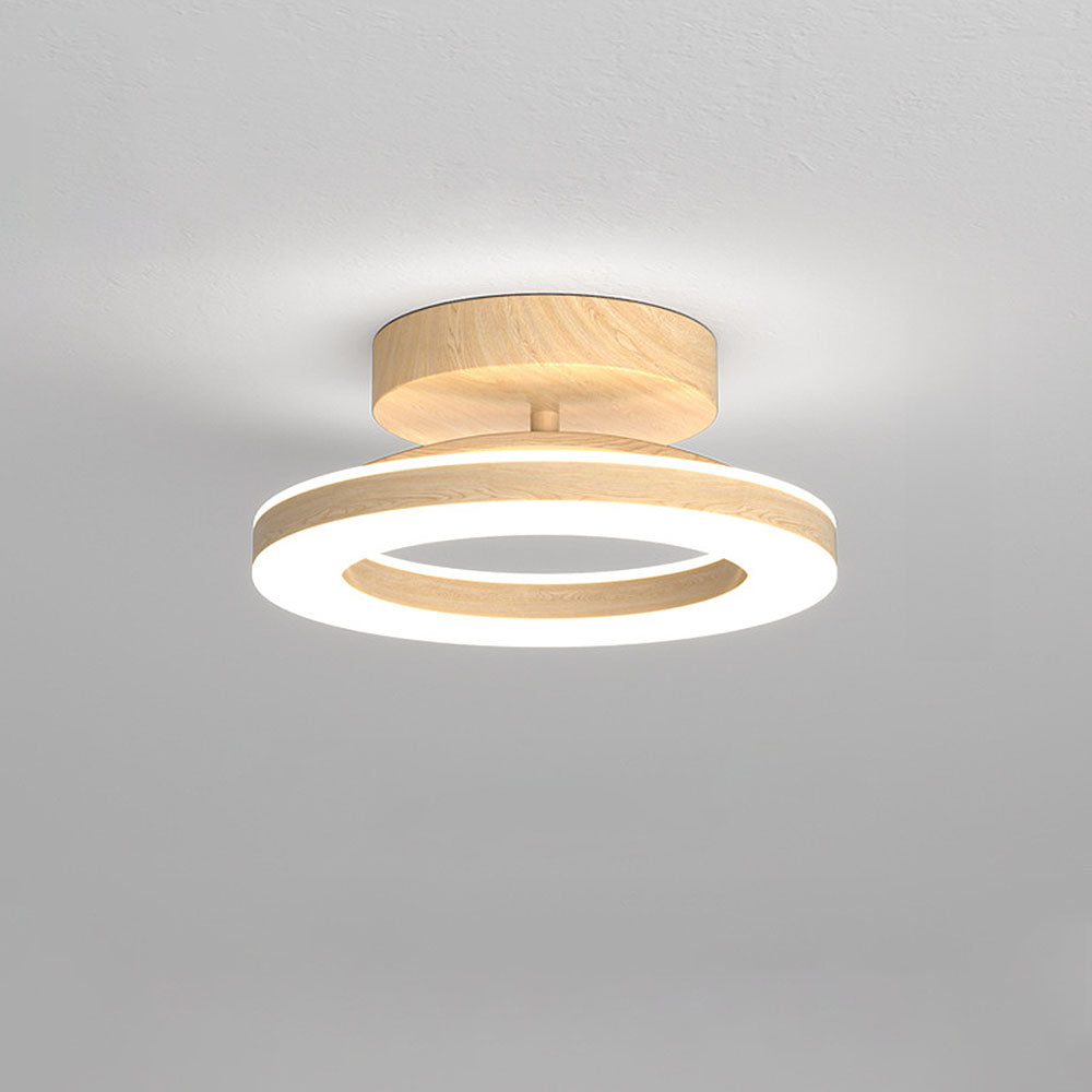 LED-Deckenleuchte Disc Rund Metall Holz Modern Stilvoll Energiesparend Flur Schlafzimmer Esszimmer Beleuchtung | Sansoti