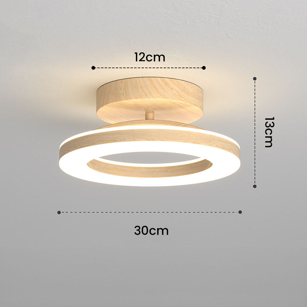 LED-Deckenleuchte Disc Rund Metall Holz Modern Stilvoll Energiesparend Flur Schlafzimmer Esszimmer Beleuchtung | Sansoti