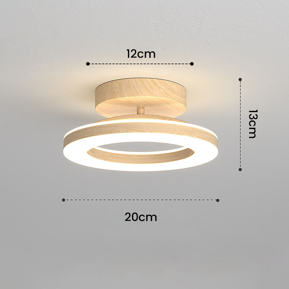 LED-Deckenleuchte Disc Rund Metall Holz Modern Stilvoll Energiesparend Flur Schlafzimmer Esszimmer Beleuchtung | Sansoti