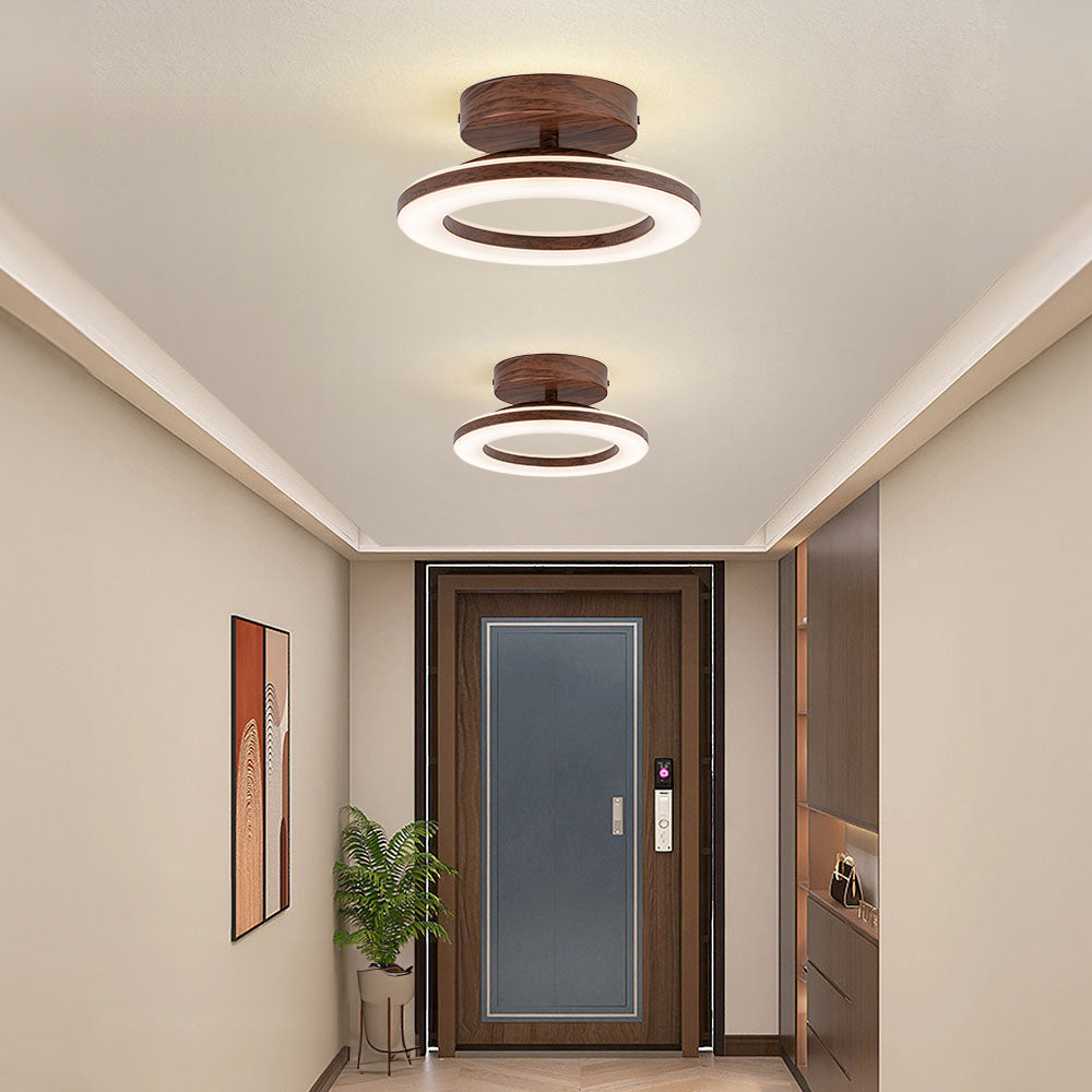 LED-Deckenleuchte Disc Rund Metall Holz Modern Stilvoll Energiesparend Flur Schlafzimmer Esszimmer Beleuchtung | Sansoti