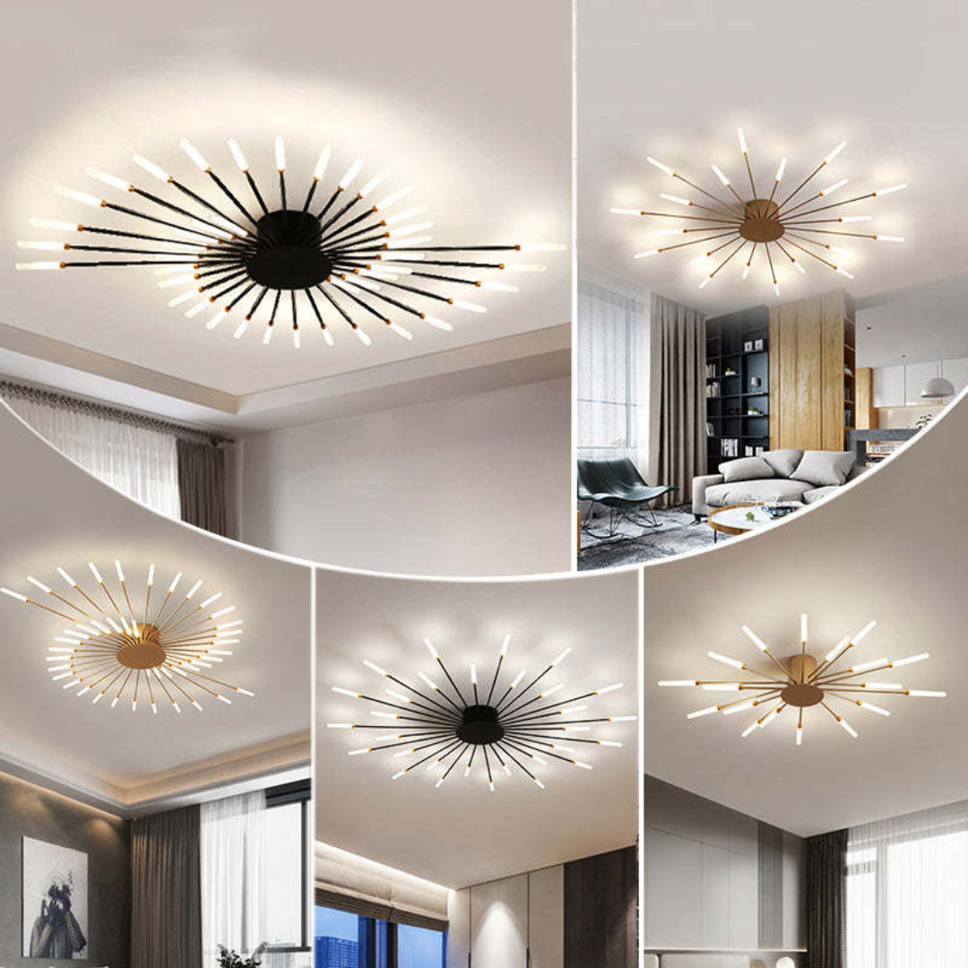 Moderne Grote LED Plafondlamp Wit & Acryl 12-42 Lampen Binnen 107.6-161.5 sq ft | Sansoti