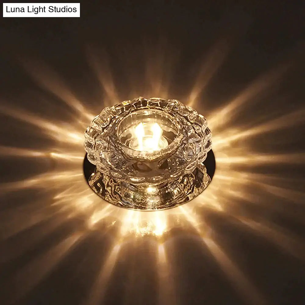 Modern Kristal Plafondlamp LED RVS Basis Opbouw Verlichting Woonkamer Gang | Sansoti