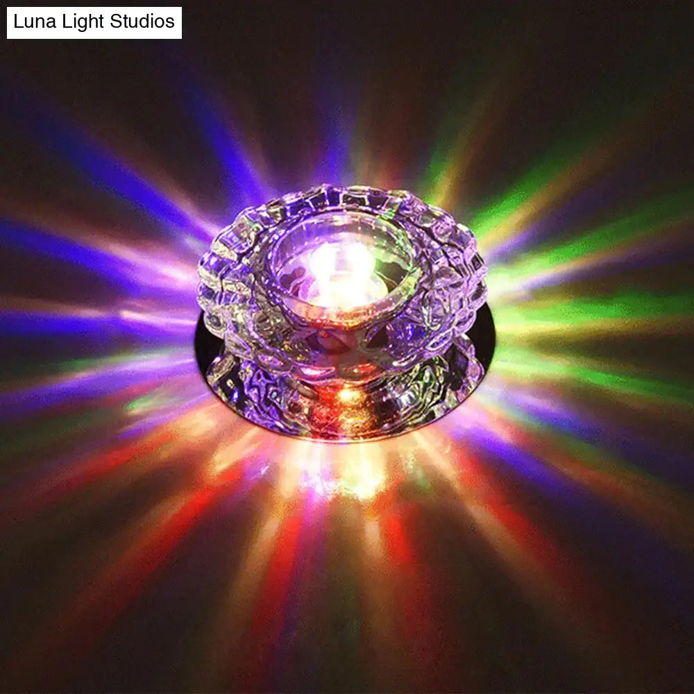 Modern Kristal Plafondlamp LED RVS Basis Opbouw Verlichting Woonkamer Gang | Sansoti