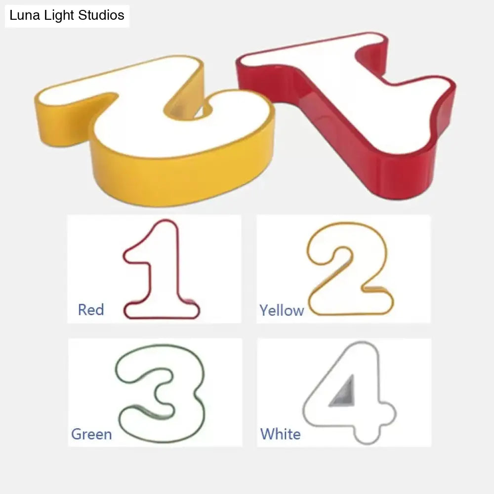 Cijfervormige LED Plafondlamp met Acryl Kap voor Kinderkamer Verlichting Energiezuinig Speels Design | Sansoti