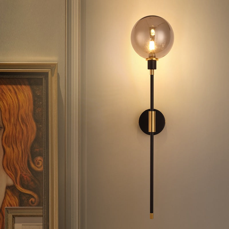 Moderne Glazen Wandlamp – Minimalistische Verlichting met Helder Glas – Beschikbaar in 3 Kapkleuren | Sansoti