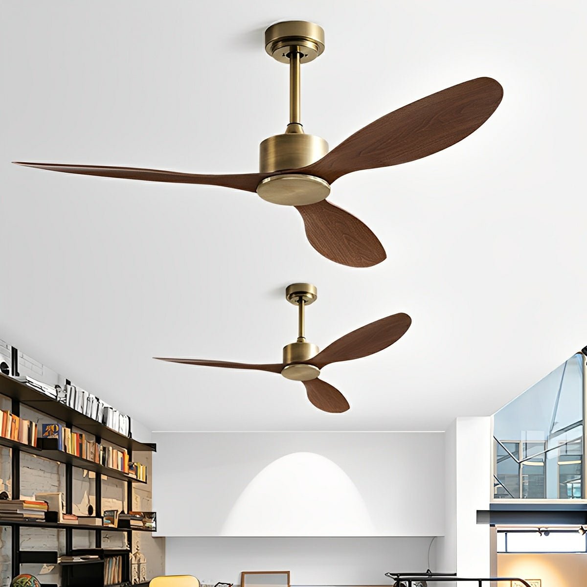 Ceiling Fan 3 Blades Quiet DC Motor with Remote Control Wall Switch Reversible for Ventilation | Sansoti