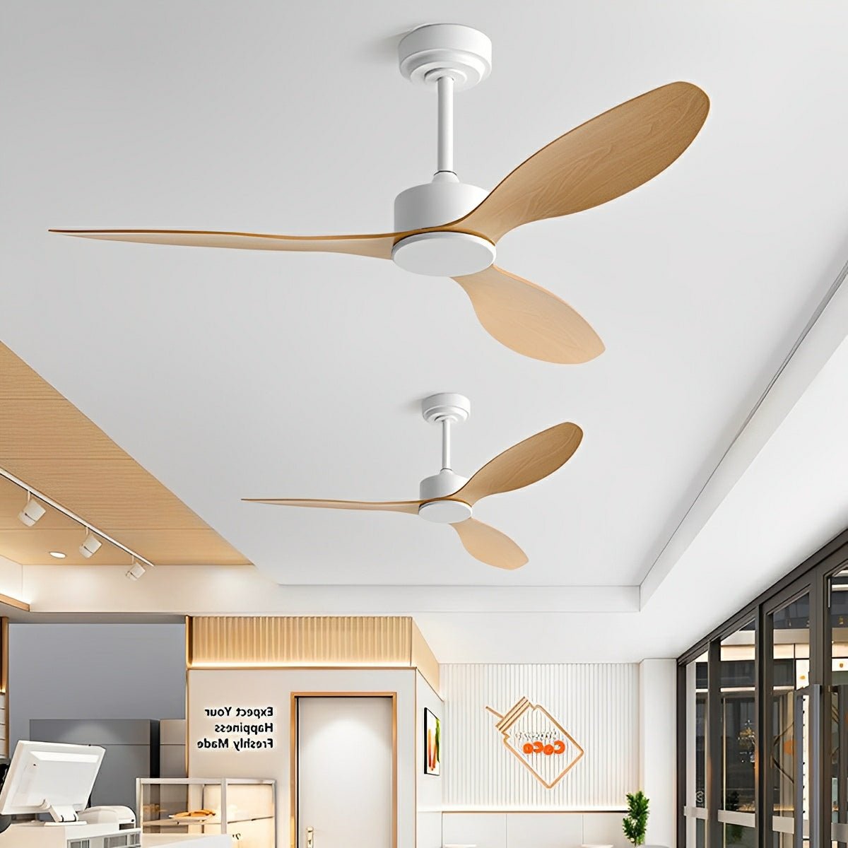 Ceiling Fan 3 Blades Quiet DC Motor with Remote Control Wall Switch Reversible for Ventilation | Sansoti