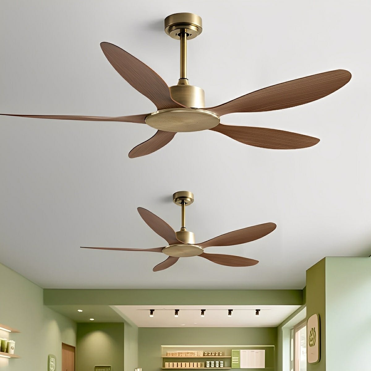 Ceiling fan with 5 Blades, DC Motor, 6 Speeds, Reversible, with Remote Control and Wall Switch | Sansoti