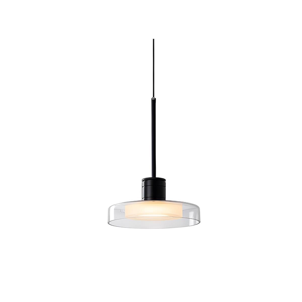 Suspension LED verre aluminium noir ronde Cuisine Salon Chambre Dimmable Suspension Table à manger Hall | Restfield