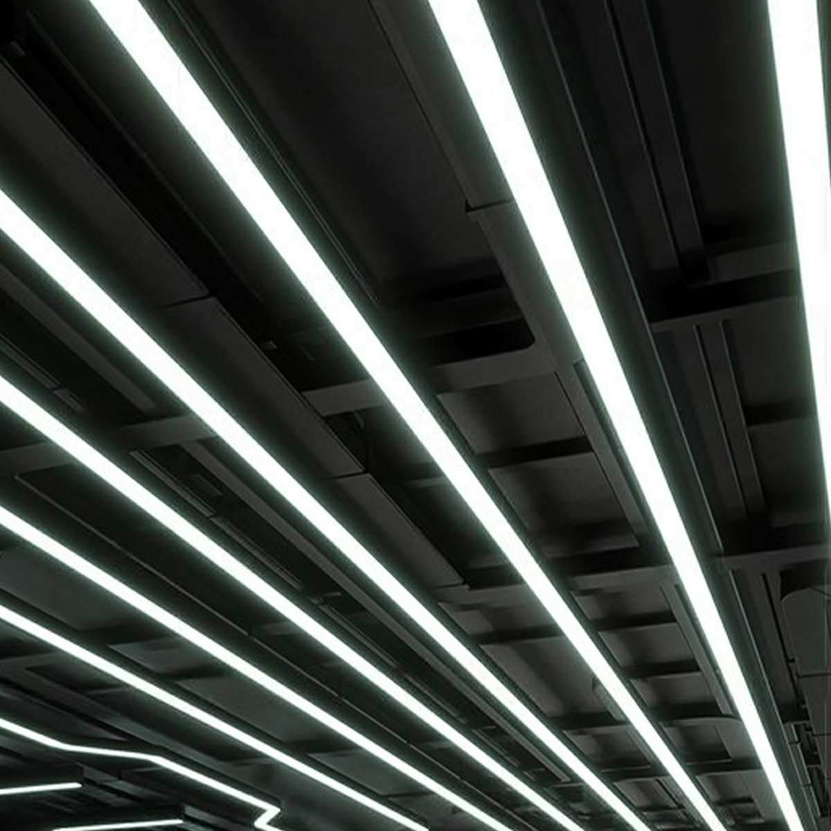 Hanglamp LED Rechthoek Zwart Aluminium Kantoor Vergaderzaal Woonkamer Lineaire Pendellamp Langwerpig Plafondlamp Modern Minimalistische Verlichting | Sansoti