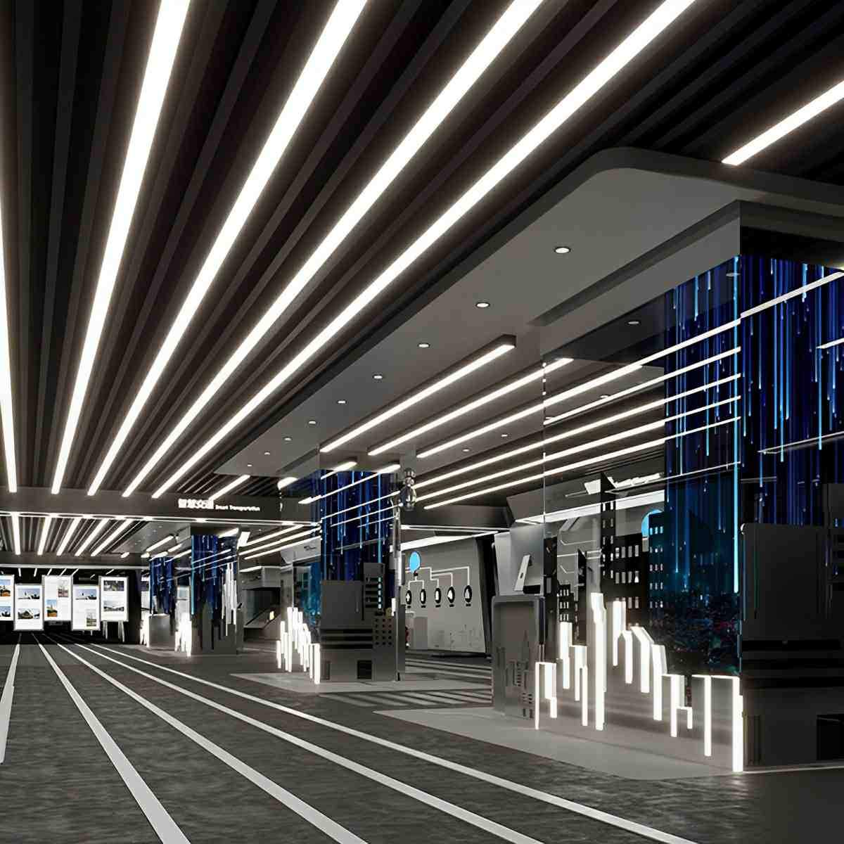 Hanglamp LED Rechthoek Zwart Aluminium Kantoor Vergaderzaal Woonkamer Lineaire Pendellamp Langwerpig Plafondlamp Modern Minimalistische Verlichting | Sansoti