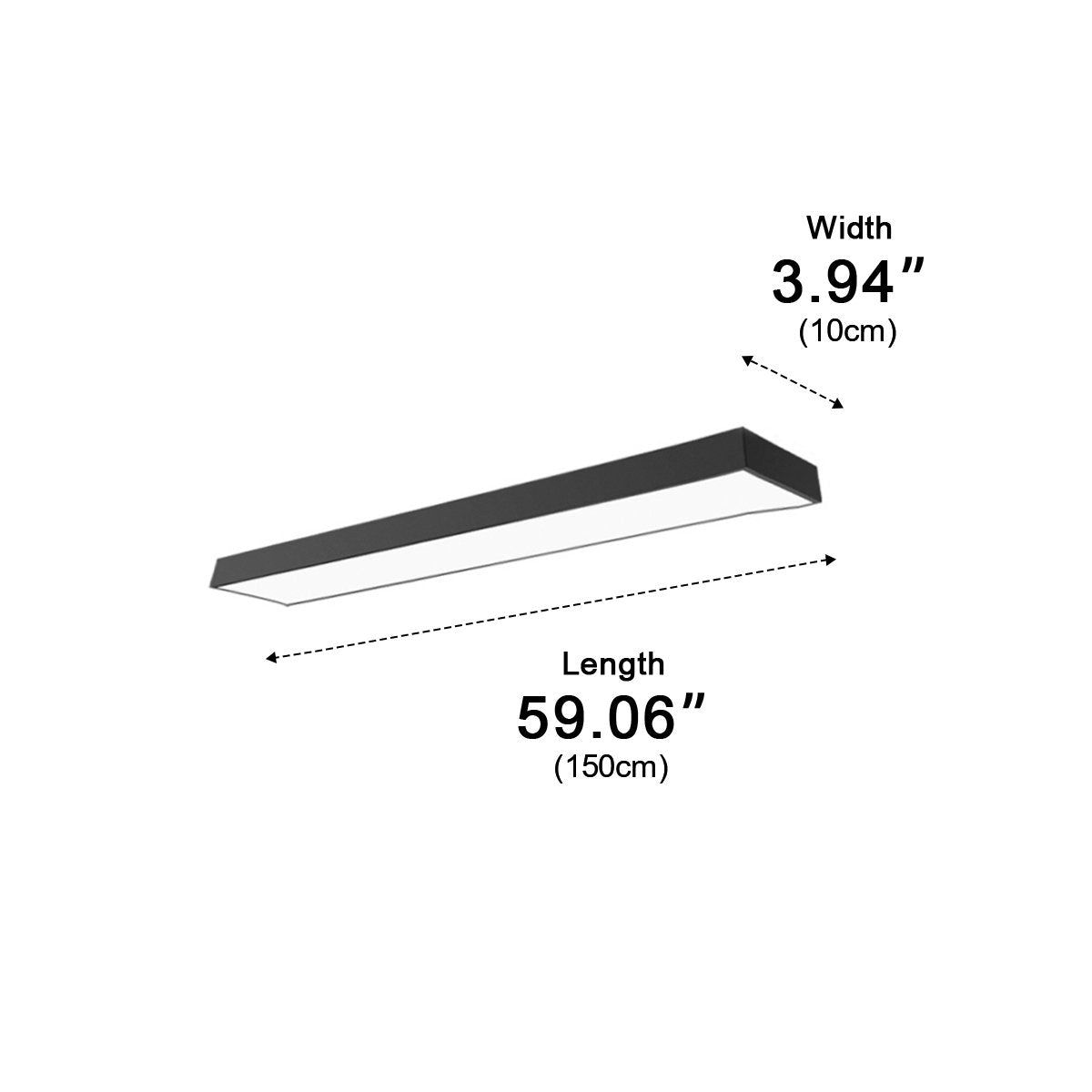 Hanglamp LED Rechthoek Zwart Aluminium Kantoor Vergaderzaal Woonkamer Lineaire Pendellamp Langwerpig Plafondlamp Modern Minimalistische Verlichting | Sansoti