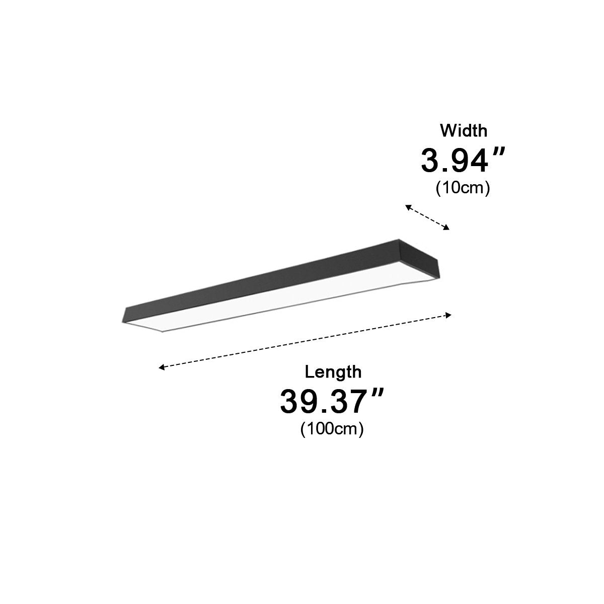 Hanglamp LED Rechthoek Zwart Aluminium Kantoor Vergaderzaal Woonkamer Lineaire Pendellamp Langwerpig Plafondlamp Modern Minimalistische Verlichting | Sansoti