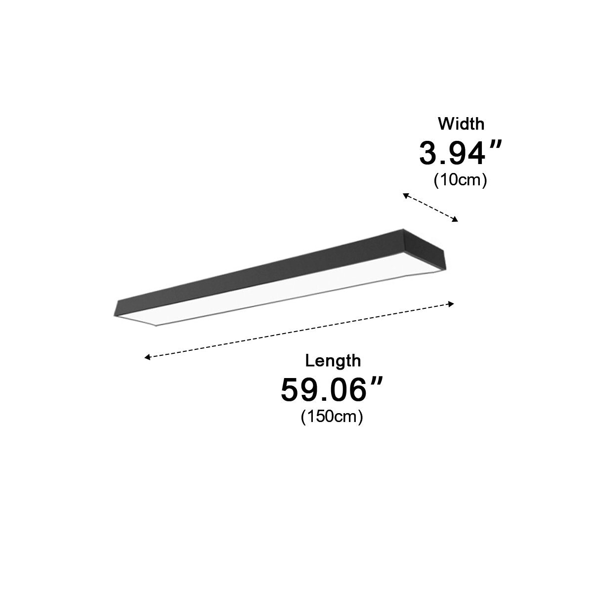 Plafonnier LED Bande Aluminium Noir Encastré Suspendu Bureau Boutique Salle de sport Éclairage sur rail Plafonnier linéaire Moderne | Restfield